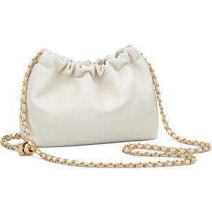 Small Crossbody Bags for Women Ruched Vegan Leather Shoulder Purse with Adjustable Strap