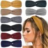Women's Twist Headband Bohemian Elastic Hairband Non-slip Girls Cross Headband Solid Color Headband
