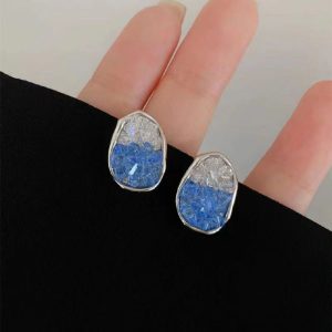High-grade Crystal Earrings Gradient Color Earrings Light Luxury Fashion Earrings for Women