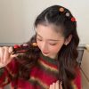 Small Chanel Style Hairpin Women's Duckbill Clip Ball Braided Hair Ball Side Clip Simple Bangs Clip Headdress