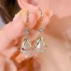 High-grade Cat's Eye Zircon Geometric Water Drop Earrings for Women Niche Light Luxury Temperament Earrings