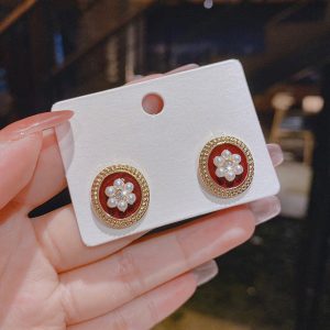 S925 Silver Needle Pearl Earrings Retro Hepburn Style Earrings Personality Versatile Earrings